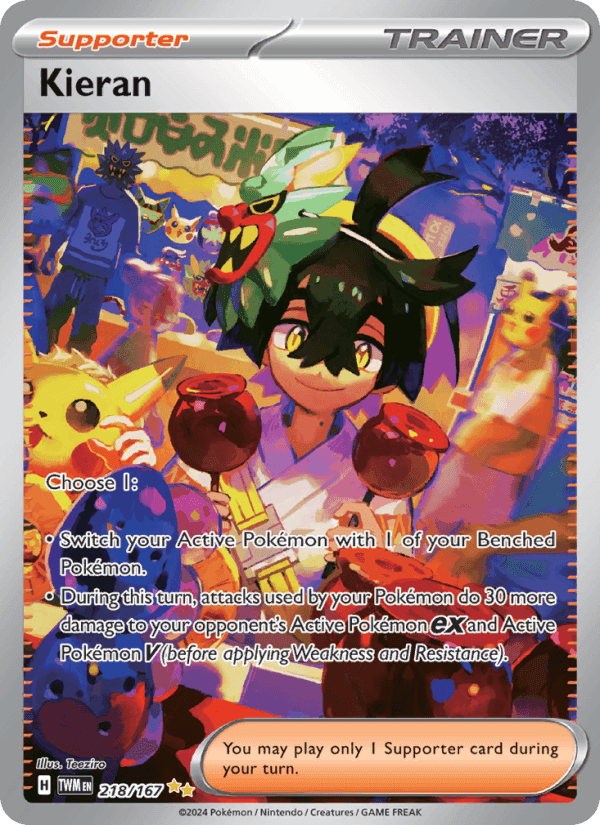 Pokemon Kieran 218/167 SV06 Twilight Masquerade Near Mint / Mint